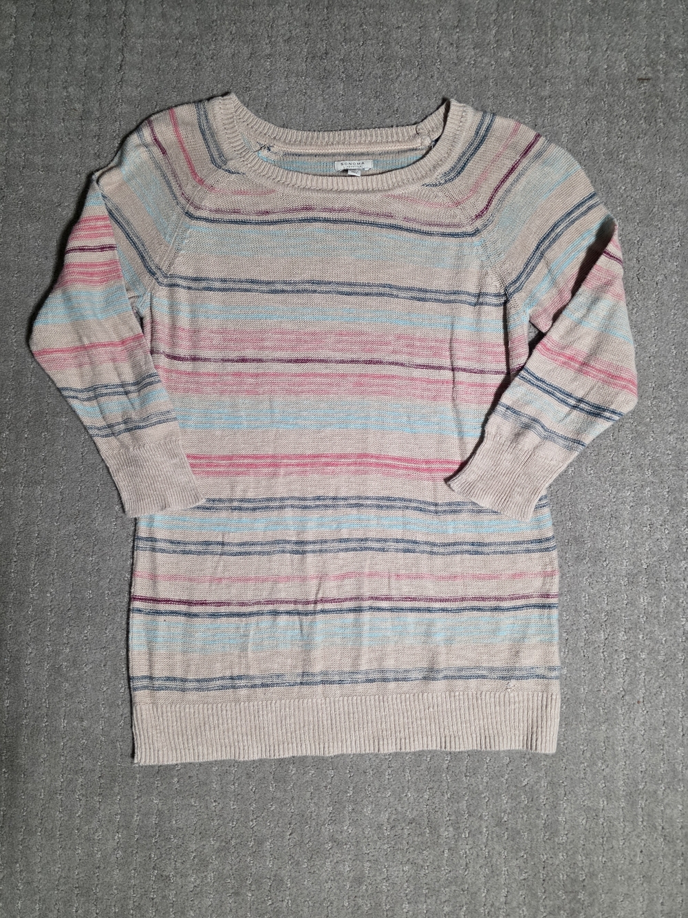 Sonoma Striped Scoopneck Sweater - Cream, Pink, Blue